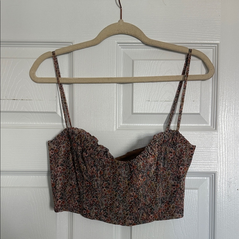 NWOT Mistress Rocks Floral Print Corset Top